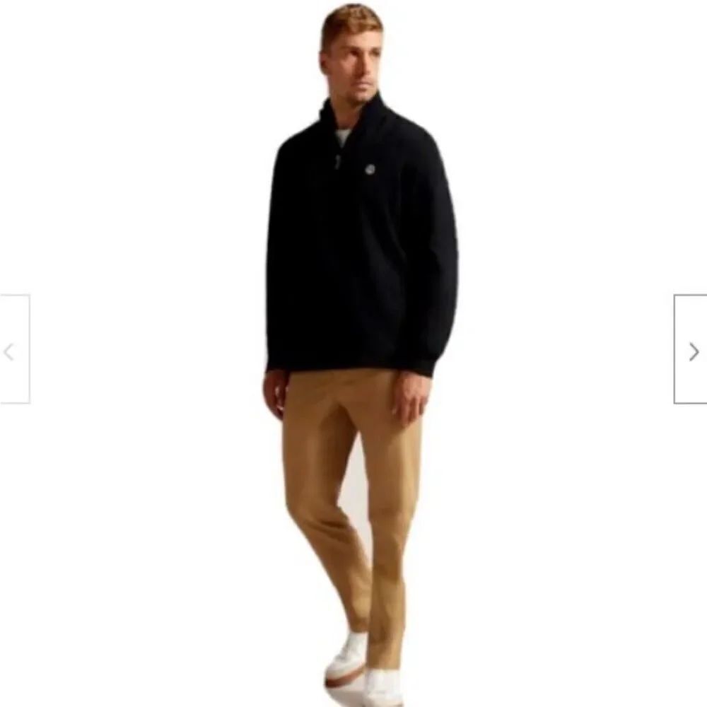 Ted Baker Kilburn Half Zip Sweatshirt in Black Size L NWT